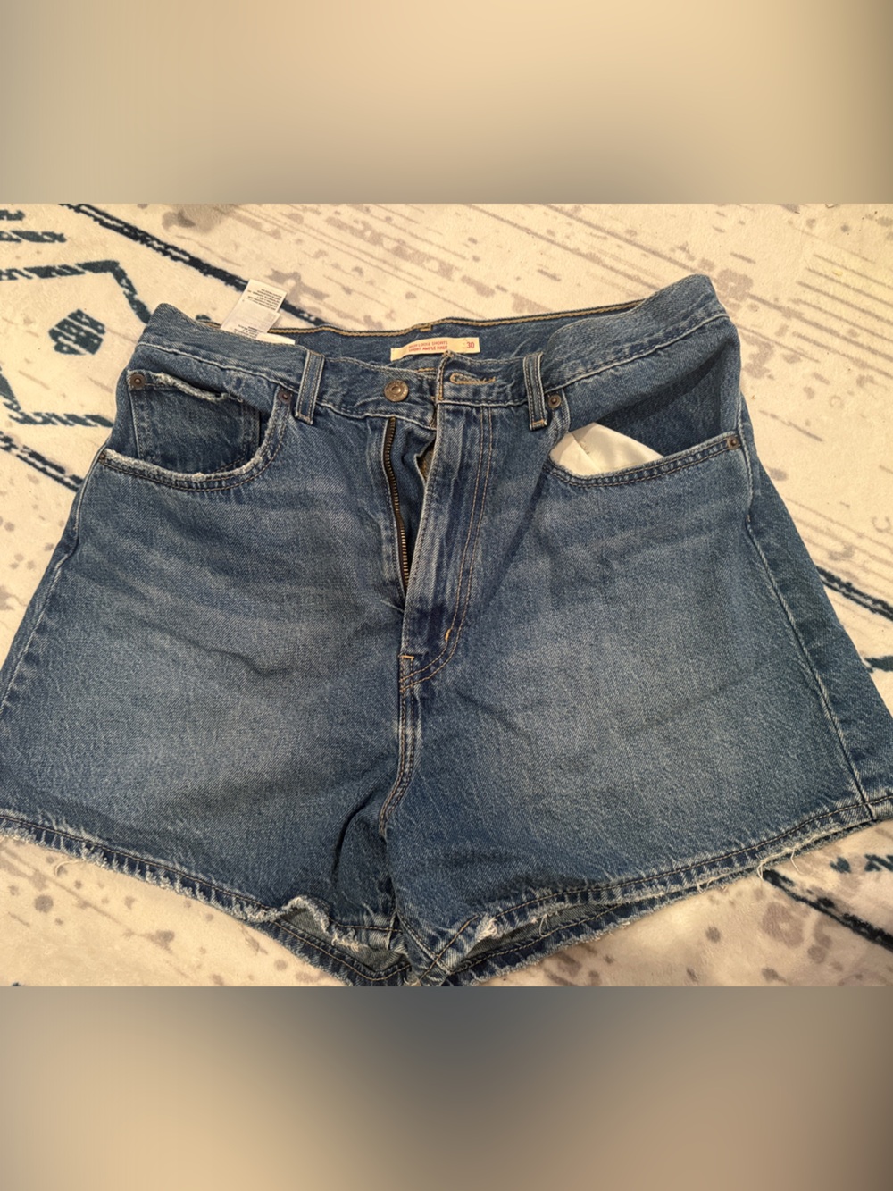 Levi's Women's Blue Denim High-Rise Cutoff Shorts